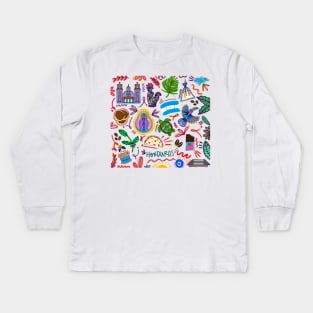 Honduran doodles Kids Long Sleeve T-Shirt